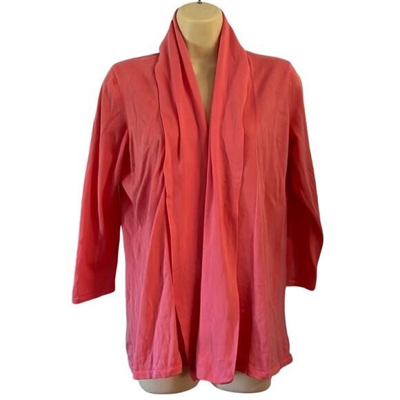 Talbots Pink Pima Cotton Open Front Cardigan Sweater Woman Size Small - Picture 1 of 8